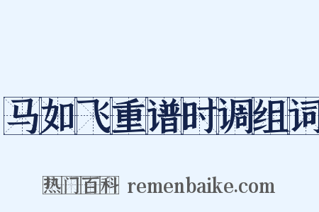 马如飞重谱时调组词是什么意思的图片